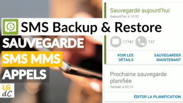 Logo et capture d'écran de l'application Android SMS Backup & Restore