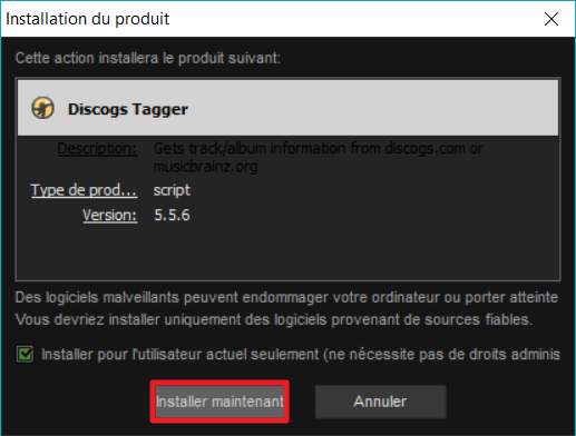 Capture d'écran de l'application MediaMonkey, fenêtre "Installation du produit".