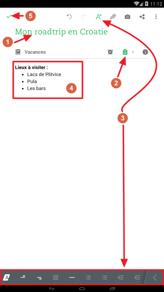 Éditer la note
