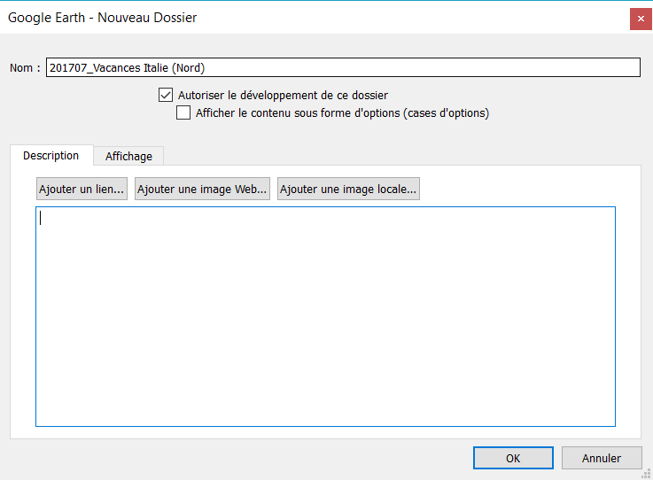 Capture d'écran Google Earth - Nouveau dossier