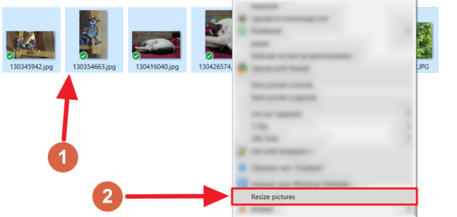 Capture d'écran de l'application Image Resizer for Windows, menu contextuel.