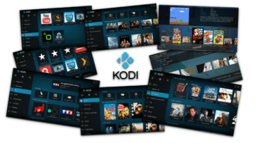 Assemblage de captures d'écran de l'application Kodi.