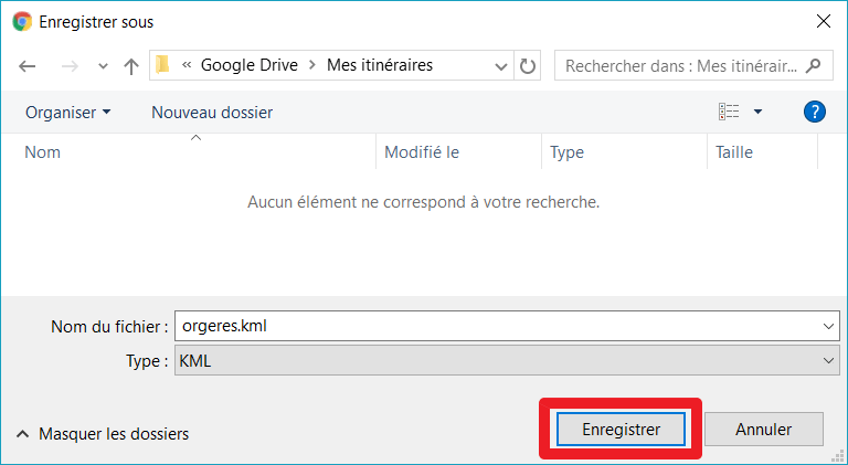 Capture d'écran du site Wikilok, téléchargement itinéraire kml.