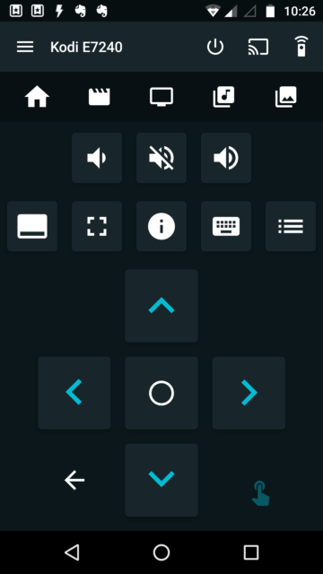 Capture d'écran de l'application Android Yatse montrant la vue télécommande